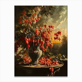 Baroque Floral Still Life Bleeding Hearts Dicentra 6 Canvas Print