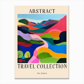 Abstract Travel Collection Poster New Zealand 6 Canvas Print