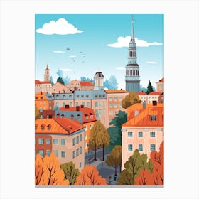 Sweden 1 Travel Illustration Canvas Print