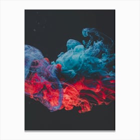 Ink On Black Background Canvas Print