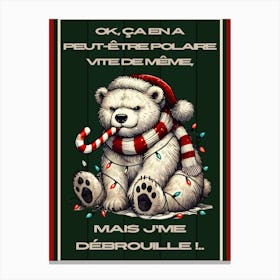 Noël ours polaire humour Canvas Print