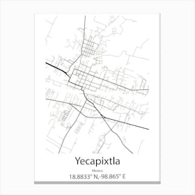 Yecapixtla,Mexico Minimalist Map Stampe su tela