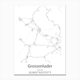 Grossenluder,Germany Minimalist Map Canvas Print