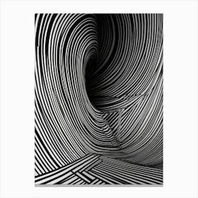 Abstract Black And White Spiral Canvas Print