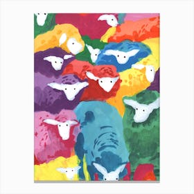 Colorful Sheep Cocktail Canvas Print