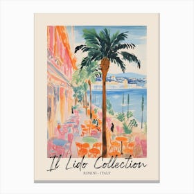 Rimini   Italy Il Lido Collection Beach Club Poster 4 Canvas Print