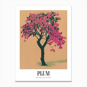 Plum Tree Colourful Illustration 3 Poster Canvas Print