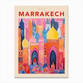 Marrakech Morocco Fauvist Travel Poster Canvas Print