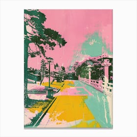 Hiroshima Retro Duotone Silkscreen 2 Canvas Print