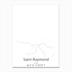 Saint Raymond,Canada Minimalist Map Canvas Print