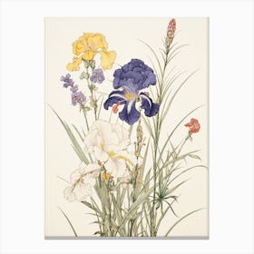 Ayame Japanese Iris 4 Vintage Japanese Botanical Canvas Print