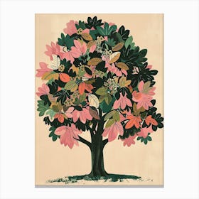 Chestnut Tree Colourful Illustration 2 Canvas Print