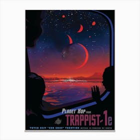 Planet Hop Trappist 1 Vintage Space Poster Canvas Print