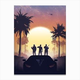 Grand Theft Auto silhouette Canvas Print