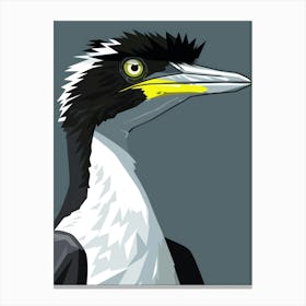 Black And White Cormorant Canvas Print