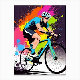 Colorful Bicycle Rider Canvas Print