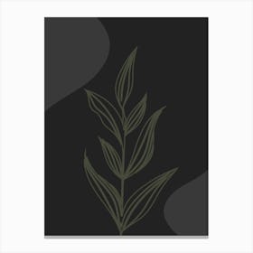 Plant On A Black Background Canvas Print