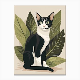 Black And White Cat 17 Canvas Print