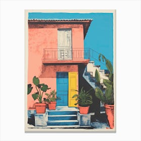 A House In Havana, Abstract Risograph Style 1 Canvas Print