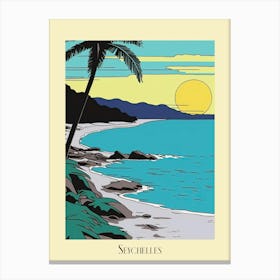 Poster Of Minimal Design Style Of Seychelles 2 Canvas Print