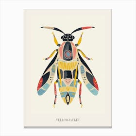 Colourful Insect Illustration Yellowjacket 17 Poster Canvas Print