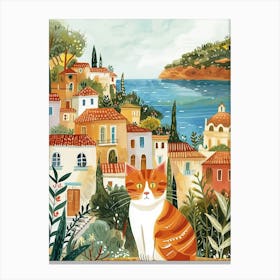 Manx Cat Storybook Illustration 3 Canvas Print