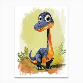 Cute Troodon Dinosaur Watercolour 4 Toile