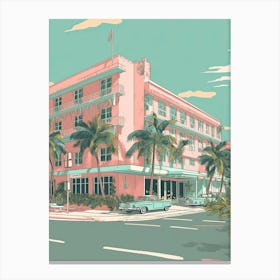 Miami Florida Usa Travel Illustration 1 Canvas Print