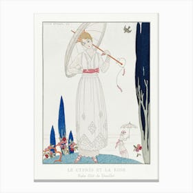 The Cypress And The Rose Summer Dress By Doeuillet From Gazette Du Bon Ton No, George Barbier Canvas Print