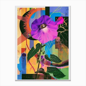 Morning Glory 6 Neon Flower Collage Canvas Print