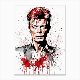 David Bowie Portrait Ink Painting (17) Canvas Print