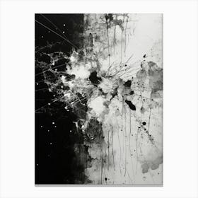 Disintegration Abstract Black And White 2 Canvas Print