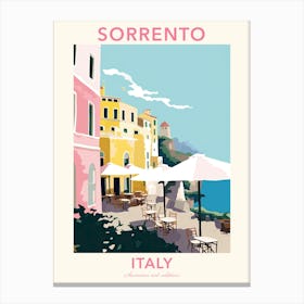 Sorrento, Italy, Flat Pastels Tones Illustration 1 Poster Canvas Print