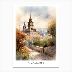 Guadalajara Watercolor 3travel Poster Canvas Print