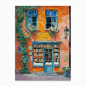 Stockholm Book Nook Bookshop 3 Canvas Print