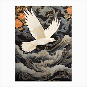 Dove 2 Gold Detail Painting Canvas Print