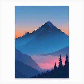 Misty Mountains Vertical Composition In Blue Tone 169 Canvas Print