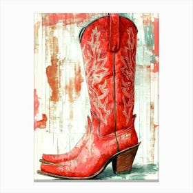 Red Cowboy Boots 2 Canvas Print