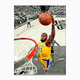 Lebron James Of The Los Angeles Lakers Canvas Print