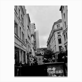 Black And White Street Scene Canvas Print