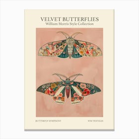 Velvet Butterflies Collection Butterfly Symphony William Morris Style 9 Canvas Print