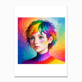 Visual Rainbow Girl, Authentic Canvas Print