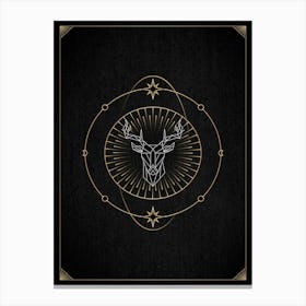 Deer Head — 🃏 Tarot Card deck, Tarot geometric Canvas Print