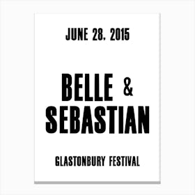 Belle & Sebastaian 2015 Concert Poster Canvas Print