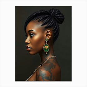 Black Woman With Braids 1 Canvas Print