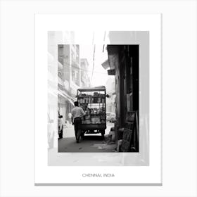 Poster Of Chennai, India, Black And White Old Photo 4 Canvas Print