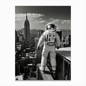 Astronaut On Top Of Empire State Building Canvas Print