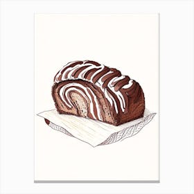 Chocolate Babka Bakery Product Quentin Blake Illustration Canvas Print