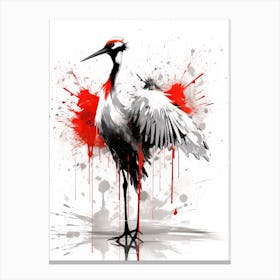 Crane Painting Canvas Print