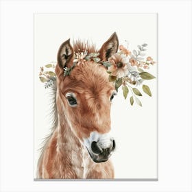 Doe With Flowers Canvas Print